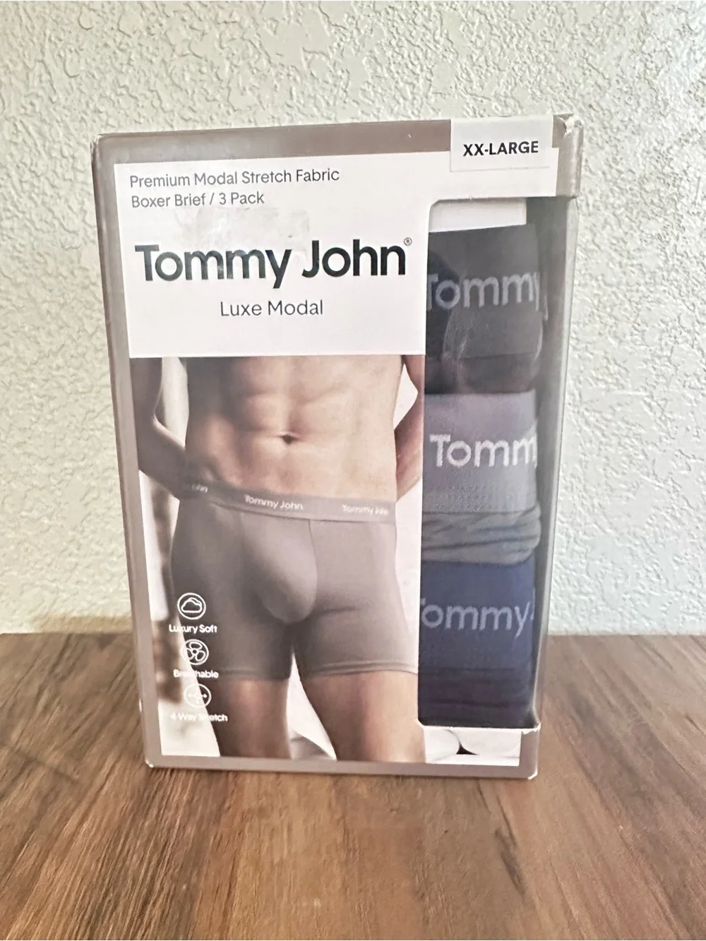 Tommy John Luxe Modal Boxer Brief 3-Pack in Gray and Navy